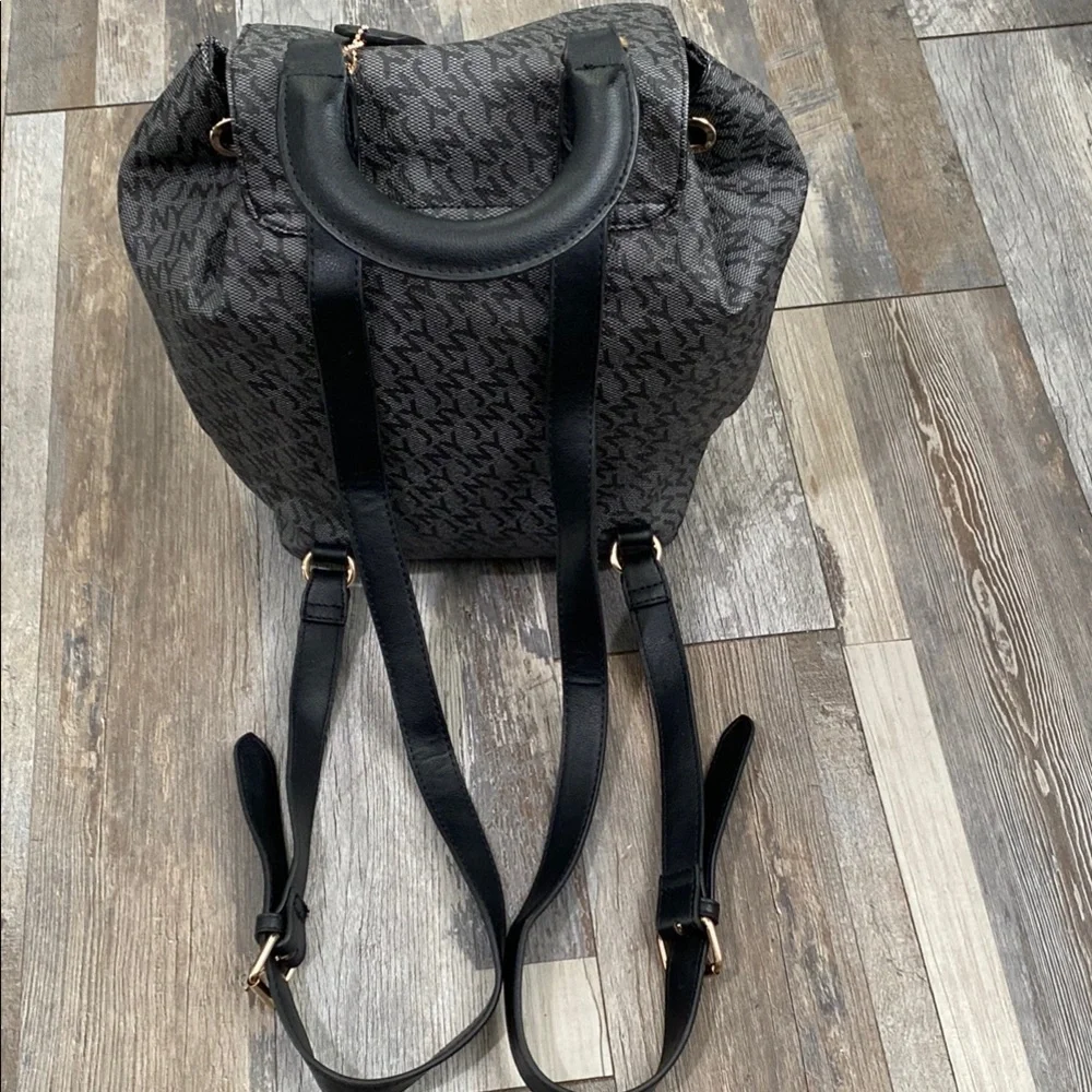 Jones New York Charcoal and Black Textured Backpack